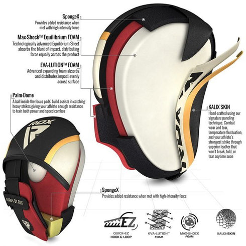 RDX T17 AURA PRO BOXING TRAINING CURVED PUNCH MITTS